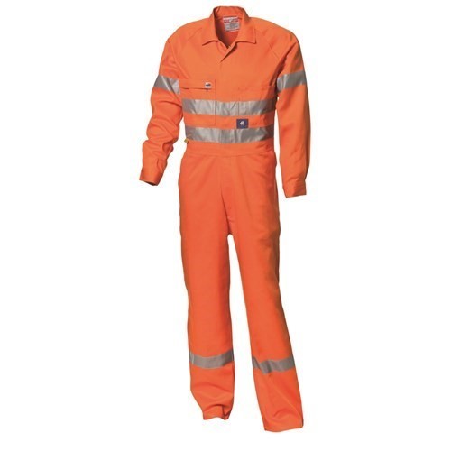 10 x WS WORKWEAR Mens Taped Hi-Vis Drill Coverall, Size 92S, Orange.