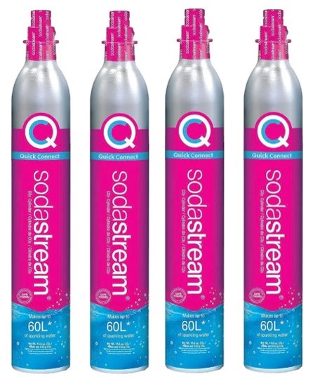4 x SODASTREAM Quick Connect CO2 Cylinder, 60L. N.B: 1 Cylinders are not se