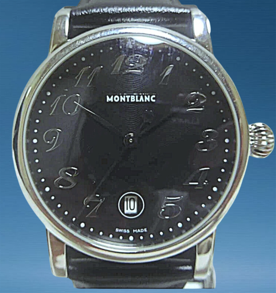 Montblanc 7072 Meisterstuck Date 40mm Black Guilloche dial WxO & COA