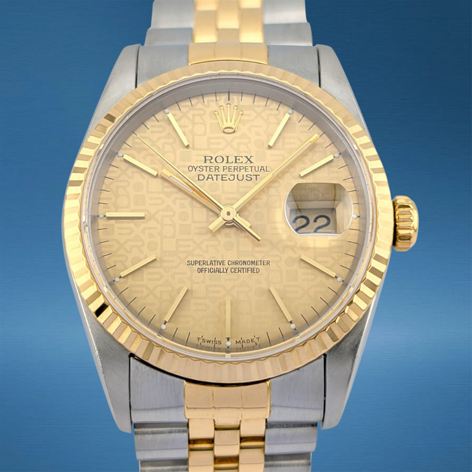 Rolex 16233 Datejust 36 Champagne Jubilee Dial 36mm WxO