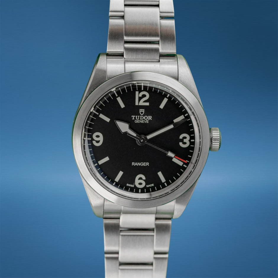 Tudor Ranger 79950 39mm Stainless Steel Black Dial BxP & COA