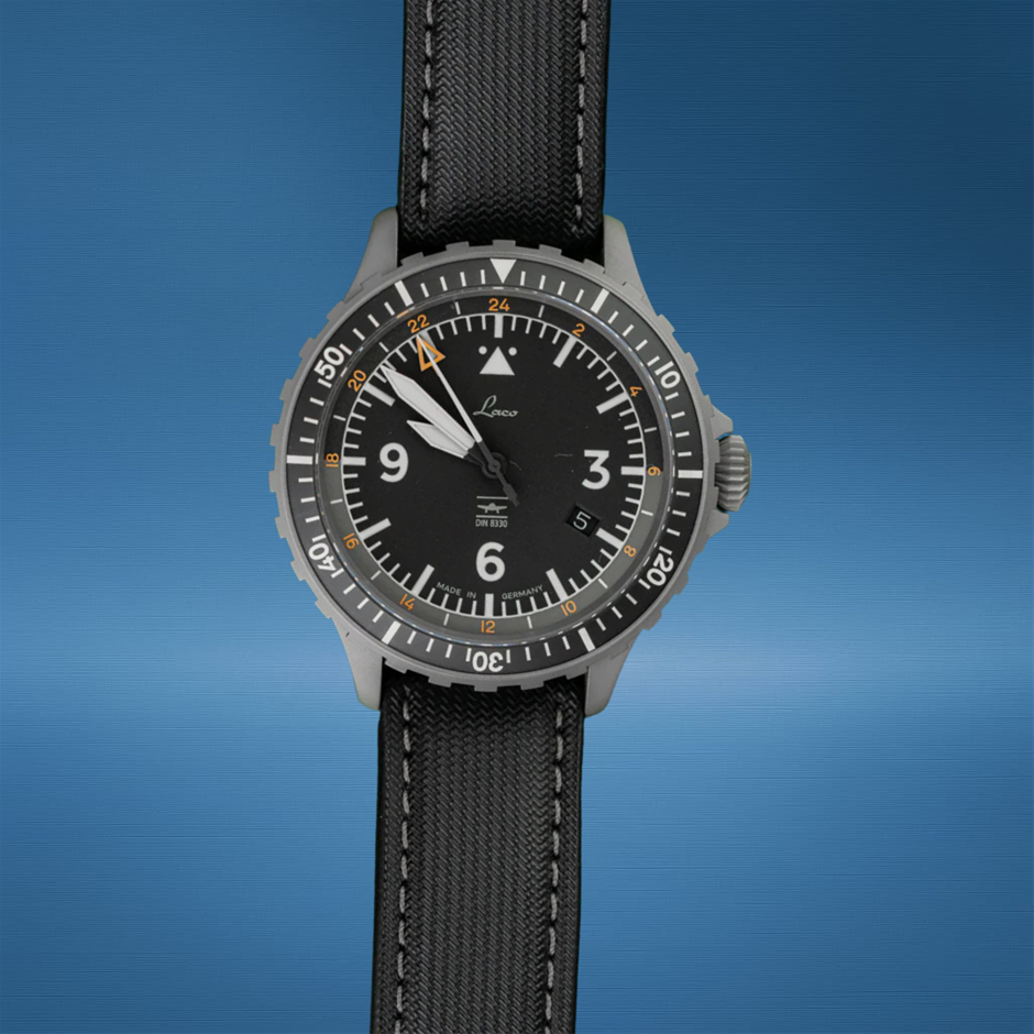 Laco Hamburg GMT DIN 8330 Stainless Steel Ceramic Bezel 2024 BxP & COA