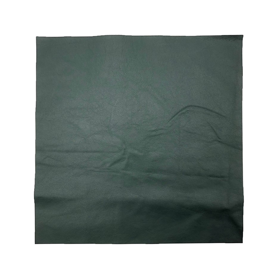 25cm x 25cm AAA Top Grade Bottle Green Nappa Lambskin Piece, Remnant Skin,