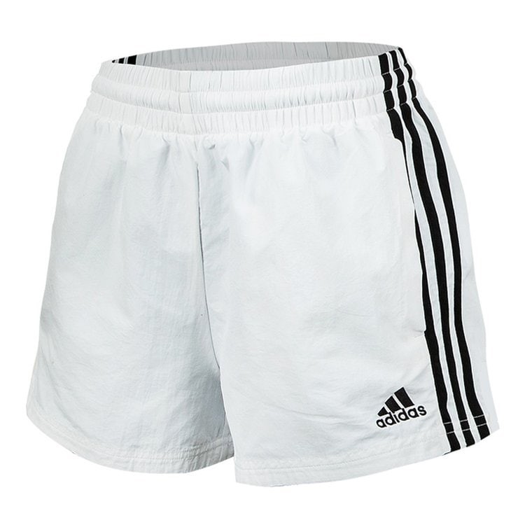 ADIDAS Women's 3S Woven Shorts, Size AU L, White/Black, HA7154. Buyers Not