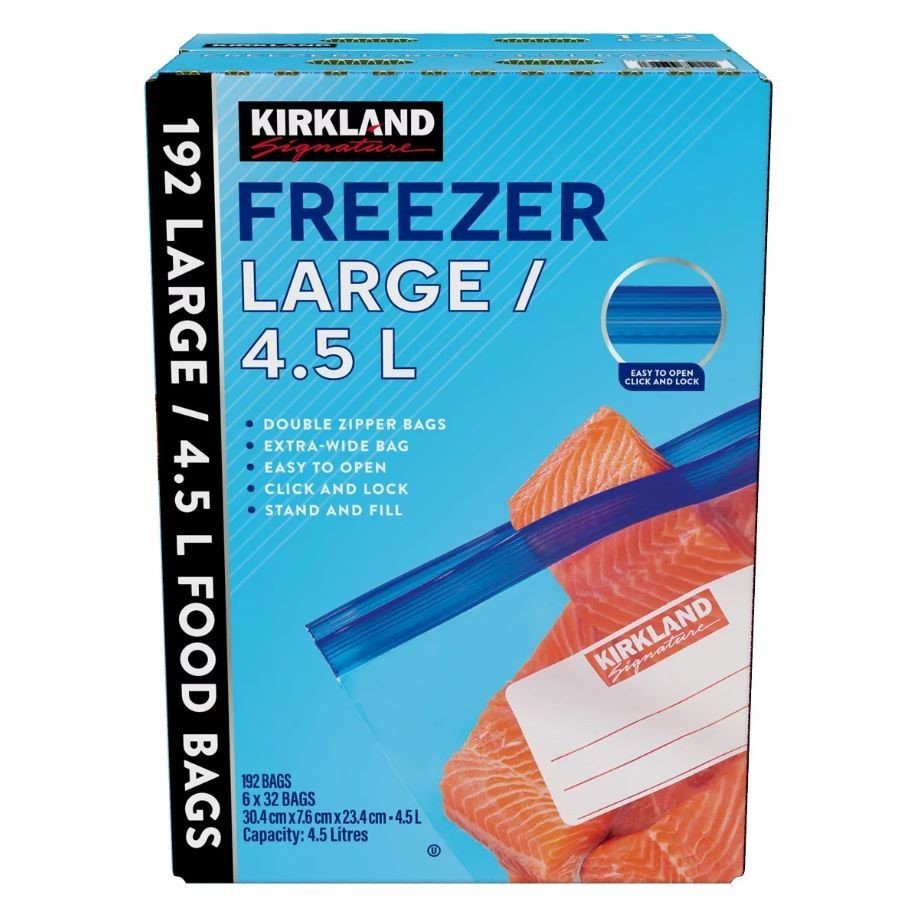 Pack of 192pc SIGNATURE Freezer Large Bags, 4.5L. N.B: Damaged packaging.