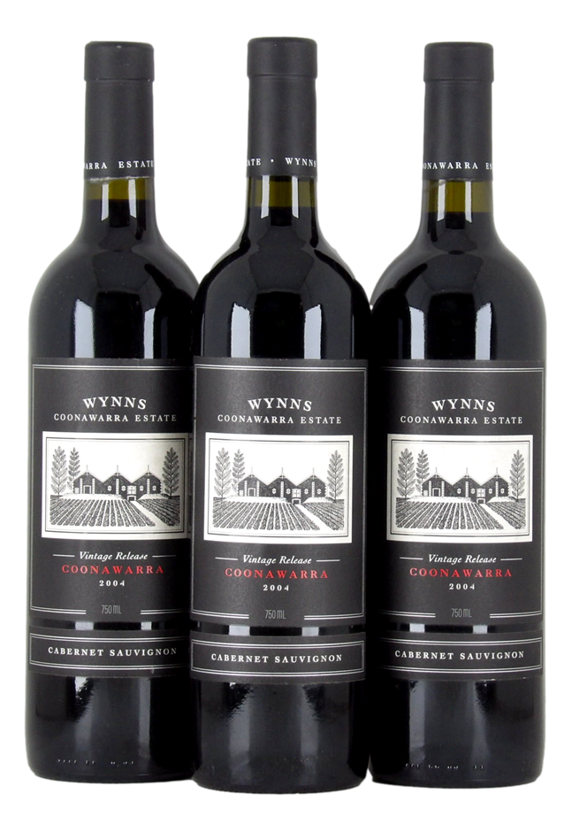 Wynns Cabernet Sauvignon 2004 (3x 750mL), Coonawarra.