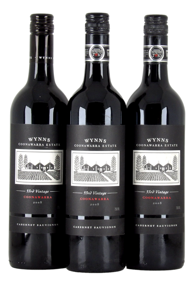 Wynns Cabernet Sauvignon 2008 (3x 750mL), Coonawarra.