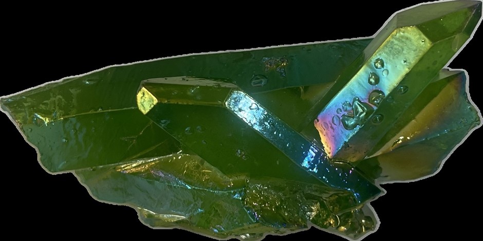 177 grams Natural green Aura Titanium crystal