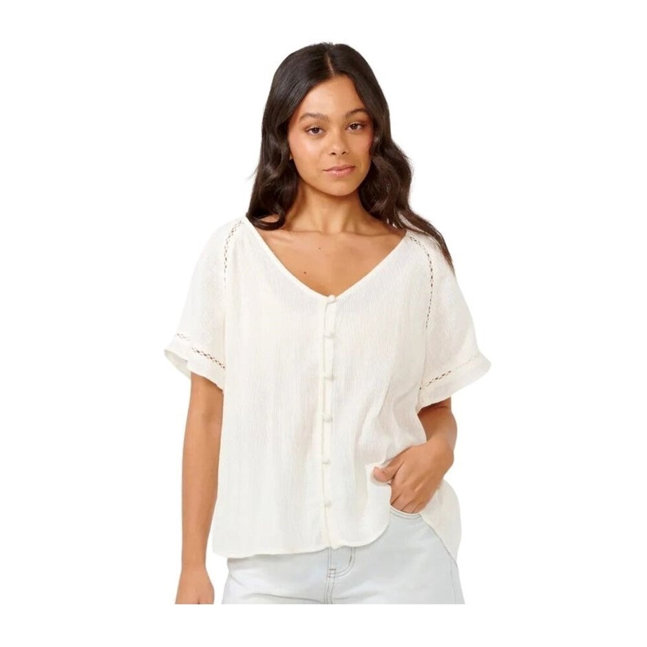 RIP CURL Women's Desert Dreams Free Top, Size S, Off White. RRP: $79.99. B