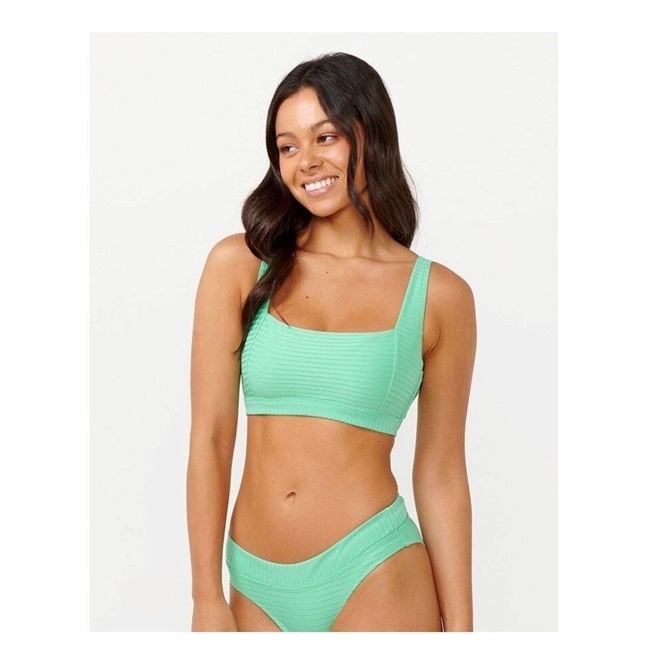 RIP CURL Women's Premium Surf D-DD Crop Bikini Top, Size L, Aqua. RRP: $80.