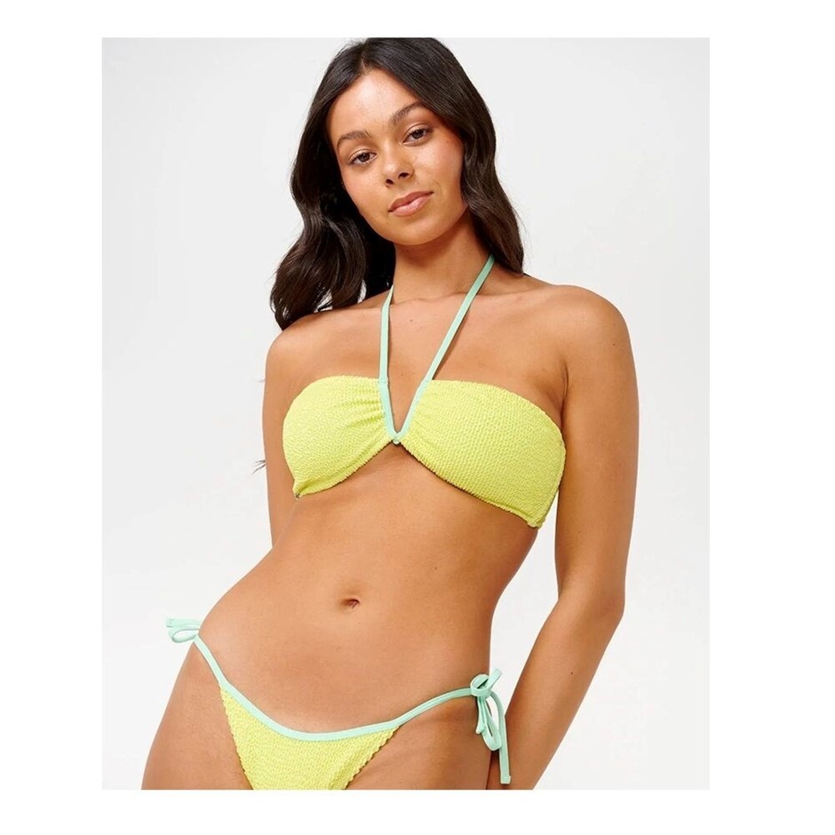 RIP CURL Women's Sunny Side Bandeau Bikini Top - Lime, Size XL. RRP: $75.99