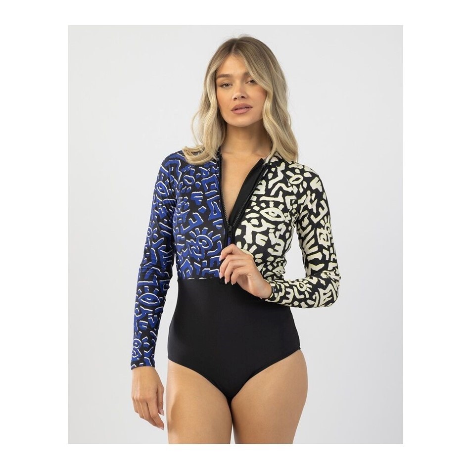 RIP CURL Women's Search UPF 50 Long Sleeve Surf Suit, Size XS, Black. RRP: