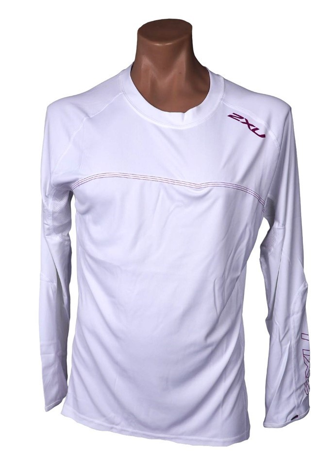 5 x 2XU Women's Sailing Short Sleeve Fibretech Tee, Size XL, White/Rose. WY