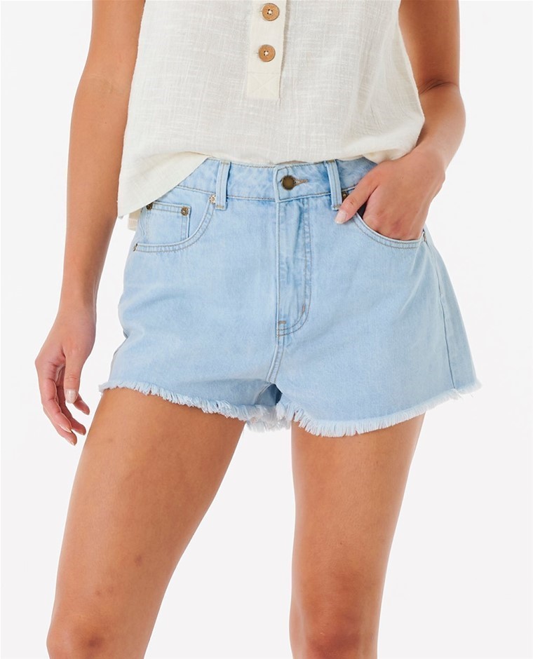 RIPCURL Amy High Waist Short, Size 24, Light Blue (1080). RRP: $79.99. Buy