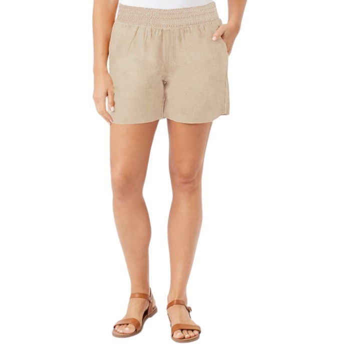 BRIGGS Women's Linen Short, Size XL, Dark Tan.  Buyers Note - Discount Frei
