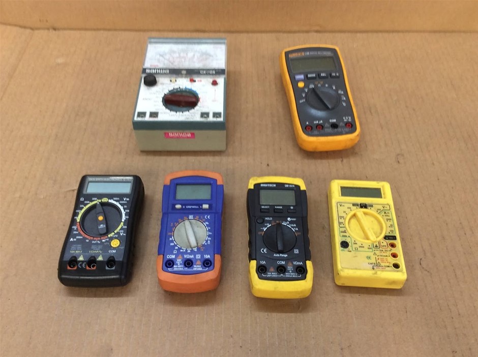 Mixed Brand Digital And Analog Multimeter Testers Bundle