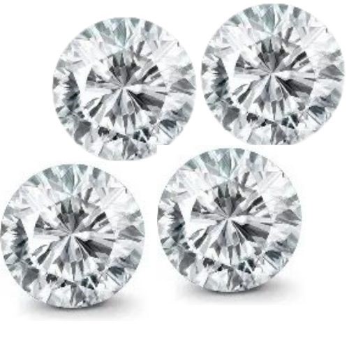 4 Carat round 4 white diamond each CVD Uncertified