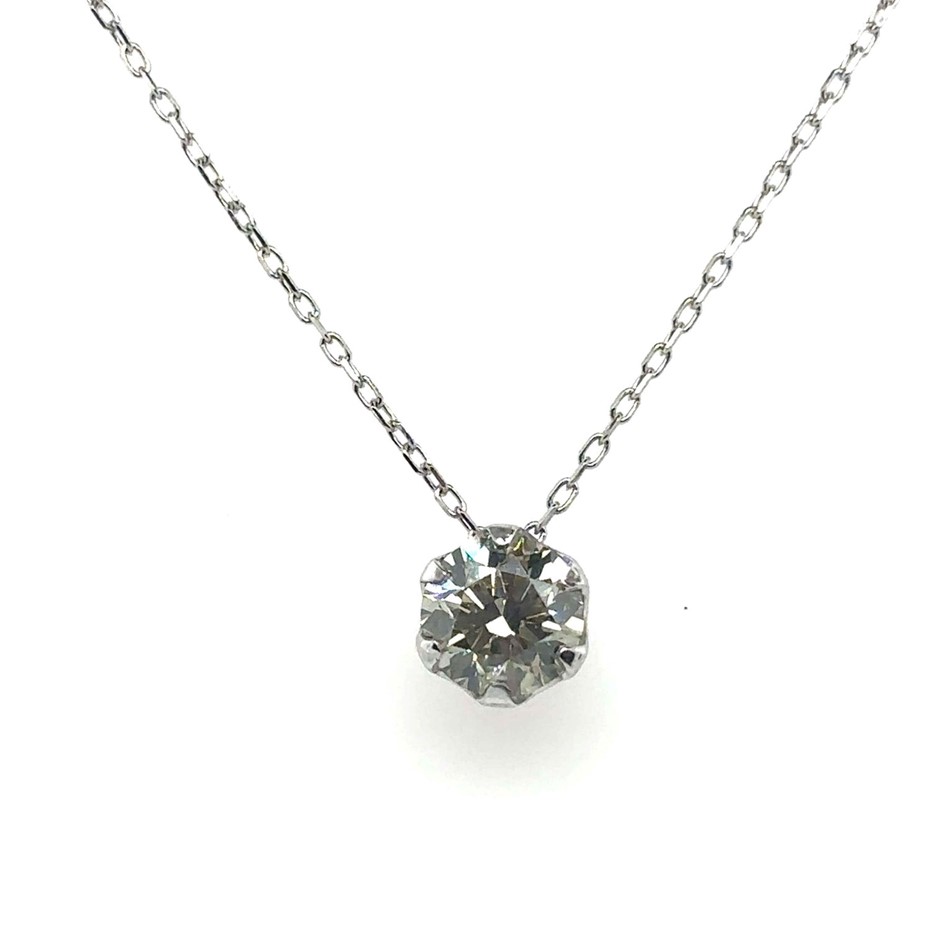 1.54ct Round Dia. SI1/Fancy Top Light Brown Pendant in 18kK White Gold
