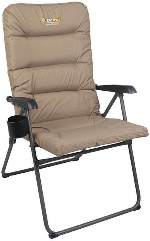 OZTRAIL Coolum 5 Position Arm Chair, Beige.