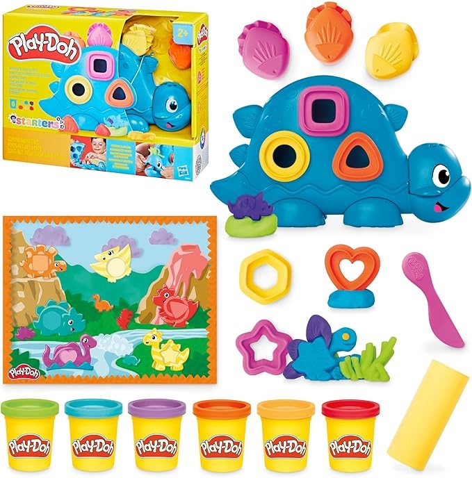 Play-Doh Shapes & Colors Dino Starter Set, Tactile Sensory Play Dinosaur To