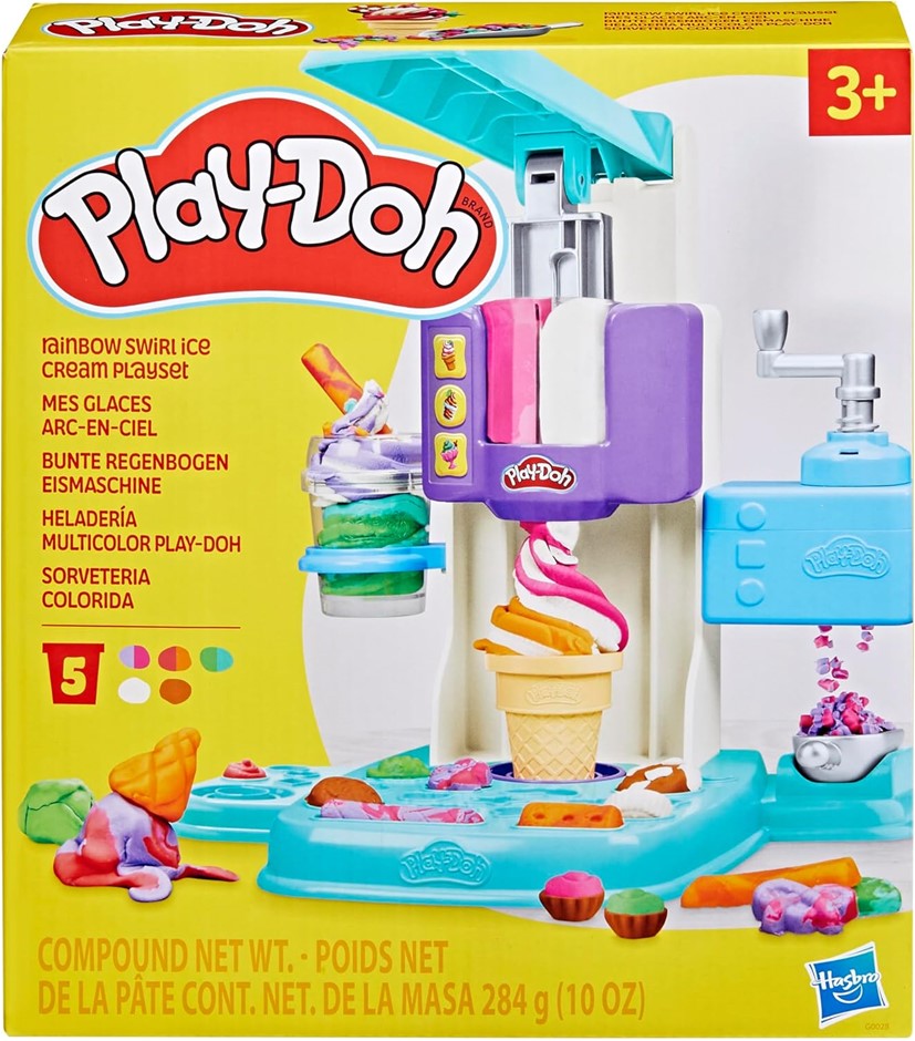 2 x Assorted PLAY-DOH Toy Play Set, Comprisng: 1 x Rainbow Swirl Icecream &