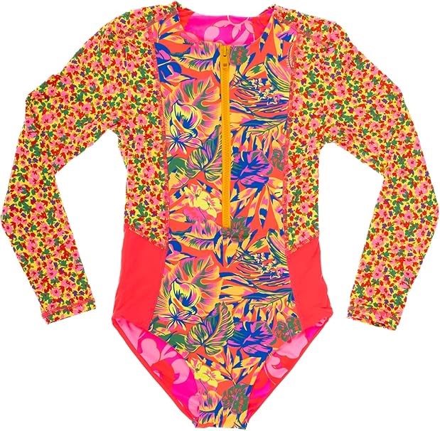 MAAJI Girl's Revsersible Amazonas Miku One Piece Swimwear, Size 14, Open Mi