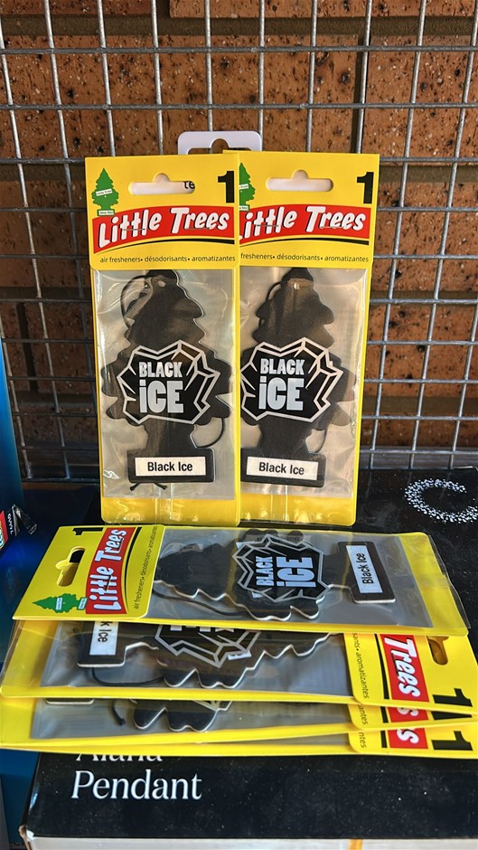 6x LITTLE Trees Black Ice Air Freshener