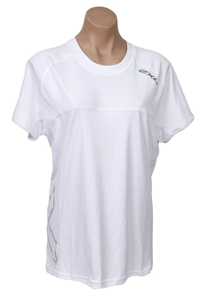 5 x 2XU Women's Sailing Short Sleeve Fibretech Tee, Size 3XL, White/Reflect
