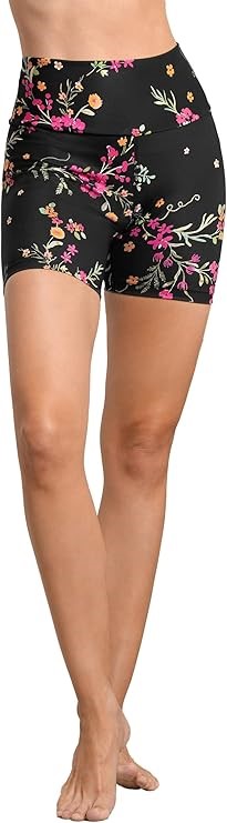 MAAJI Women's Evening Bloom Genius High Rise Biker Shorts, Size L, Black. R