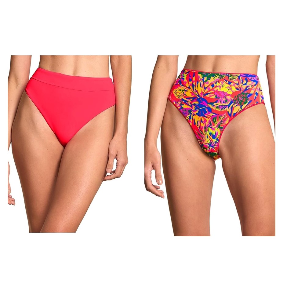 MAAJI Women's Cherry Red Suzy Q High Rise/High Leg Bikini Bottom, Size 3XL,