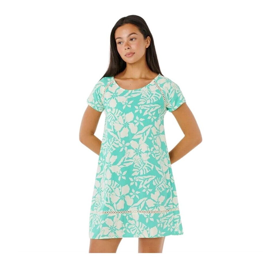 RIP CURL Women's Sun To Sea Shift Dress, Size XL, Green. RRP: $90.