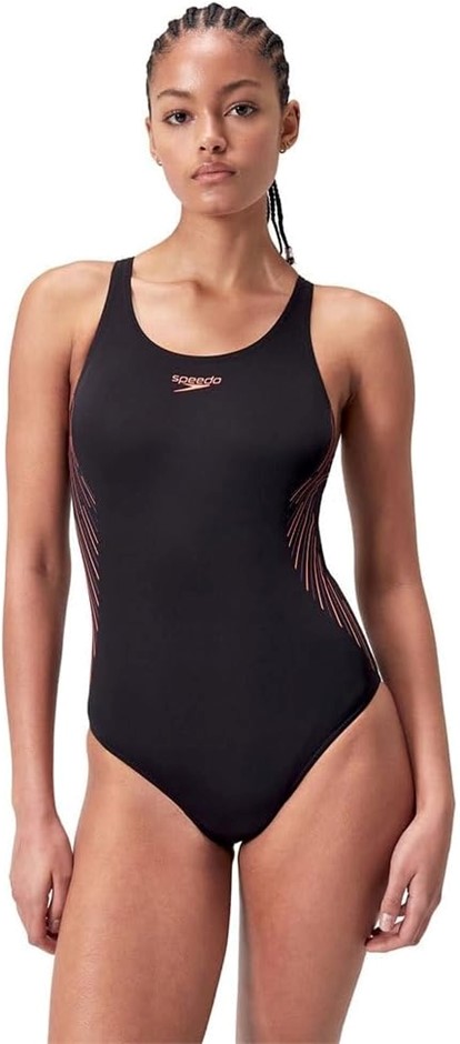 SPEEDO Women's Placement Muscleback One-Piece Swimsuit. Size: AU8. Colour: