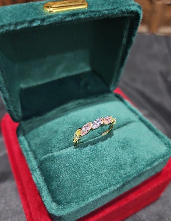 14K/Italy 1.25ctw Oval Cut Yellow Gold Filled Ring(stamped) 7US