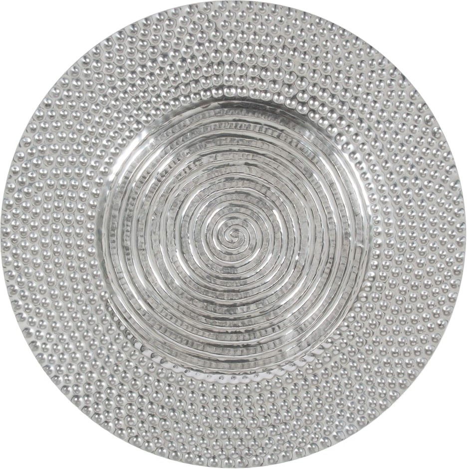 BOHO TRADERS Aluminium Antique Round Wall Art, 66cm, Antique Silver. NB: Sl