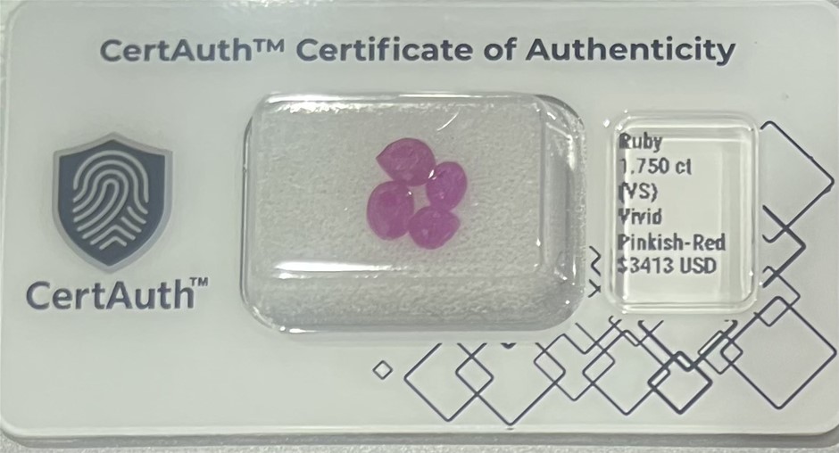 1.75 carat pinkish red ruby certified val usd $3413