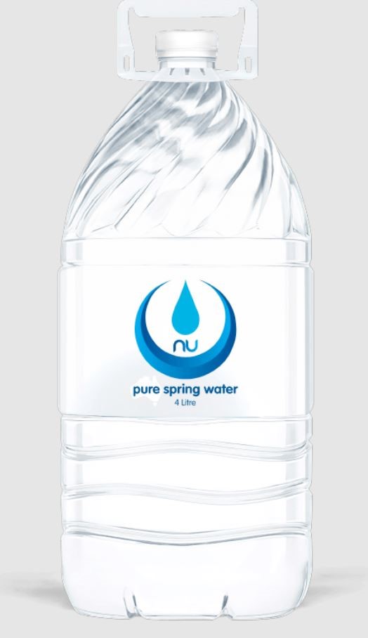 55 x NU Pure Spring Water, 4L.