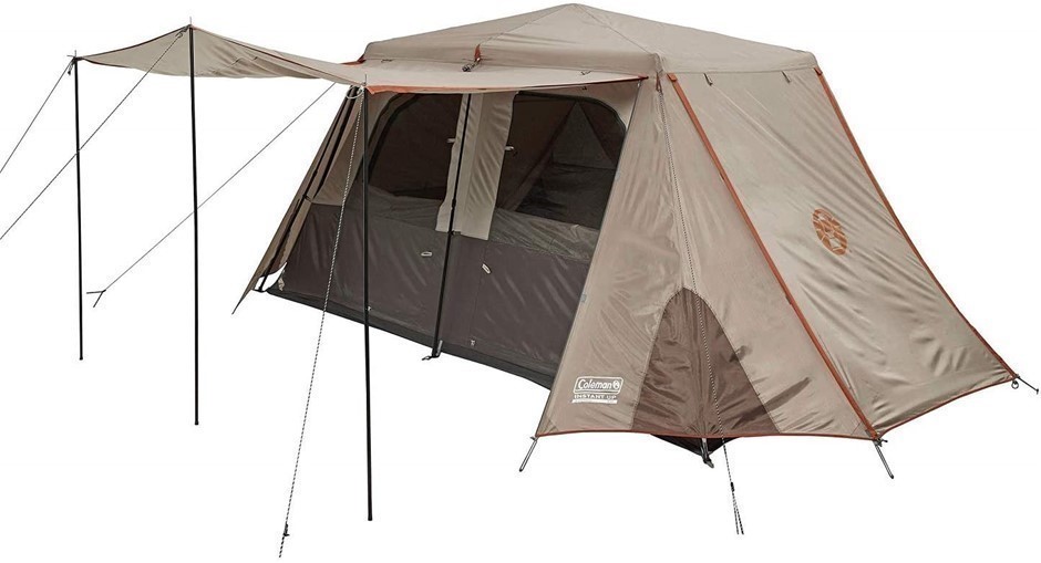 COLEMAN 8-Person Instant Up Camping Tent, Silver, Easy Set Up.