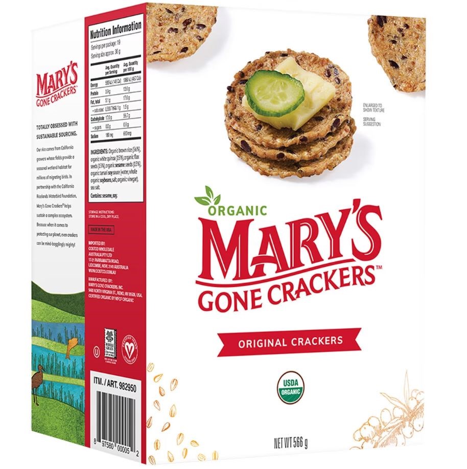 5 x Boxes of MARY'S Gone Crackers, Organic Whole Grain Vegan, Original Crac