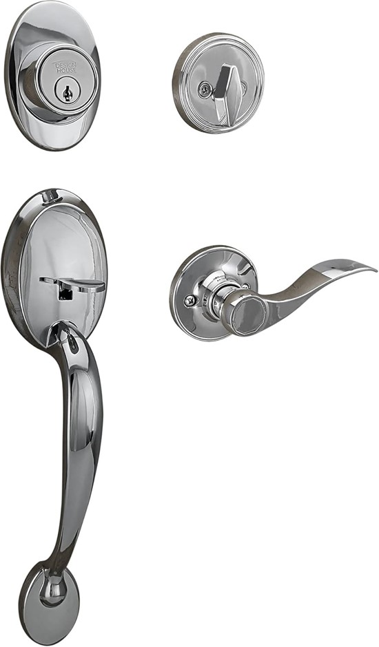 DESIGN HOUSE 779066 Springdale Door Lever, 1-Pack, Polished Chrome.