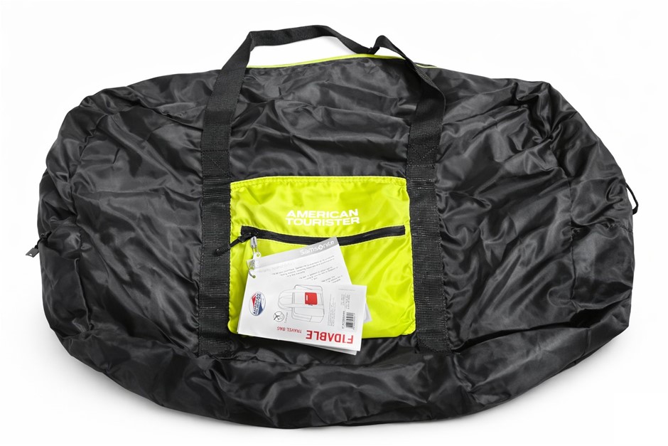 AMERICAN TOURISTER Foldable Travel Bag Black/Lime Green