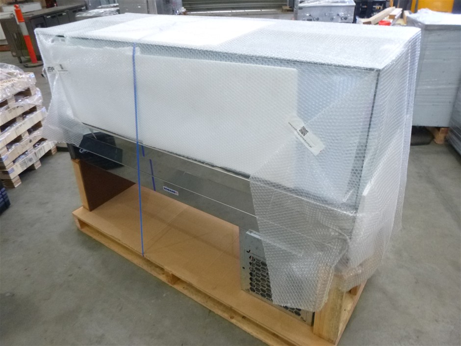 Roband SRX 25RD Stainless Steel Square Glass Cold Food Display Bar