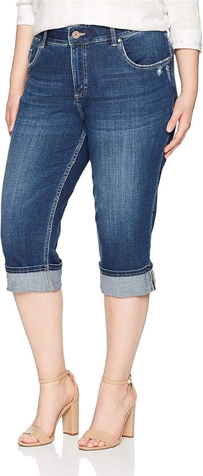 RIDERS BY LEE Women's Modern Collection Denim Skinny Cuffed Capri Jeans, Bl