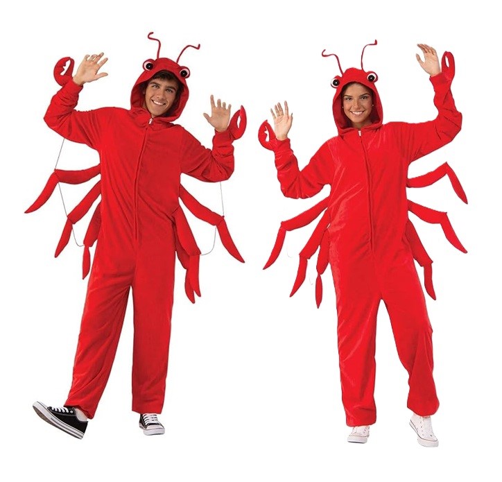 RUBIES Lobster Adult Costume, Size L/XL, Incl: Hooded Jumpsuit, Red. RRP: $
