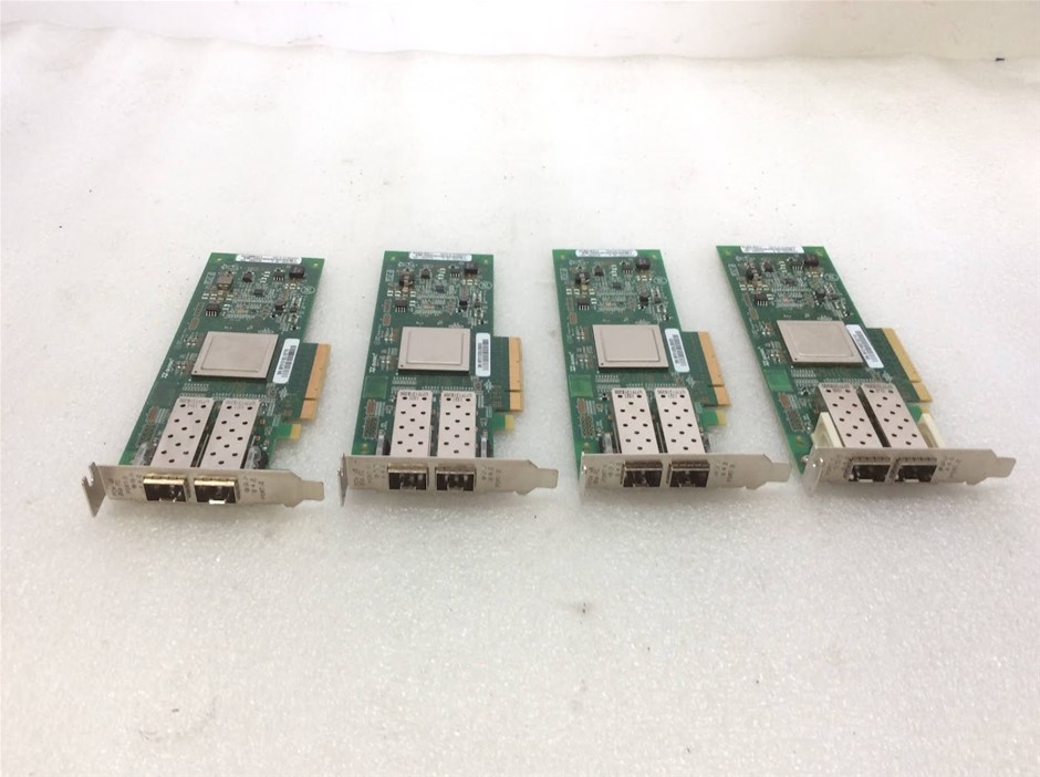 QLogic QLE2562 Dual Port Fibre Channel PCIe Network Adapter (Lot of 4)