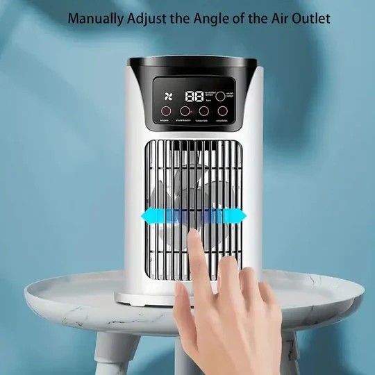 Stay Fresh With Our Portable Smart Fan Featuring 7 Ambient Led Lights