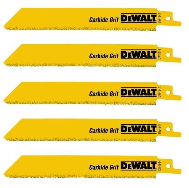 2 Packs of 5 x DeWALT 150mm Carbide Grit Reciprocating Blades.