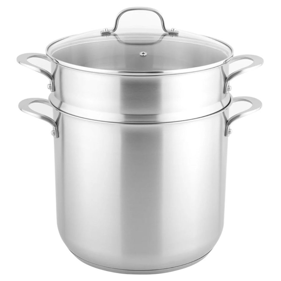 LINKFAIR Stainless Steel Stockpot With Steamer, 15L. NB: Minor use, not in