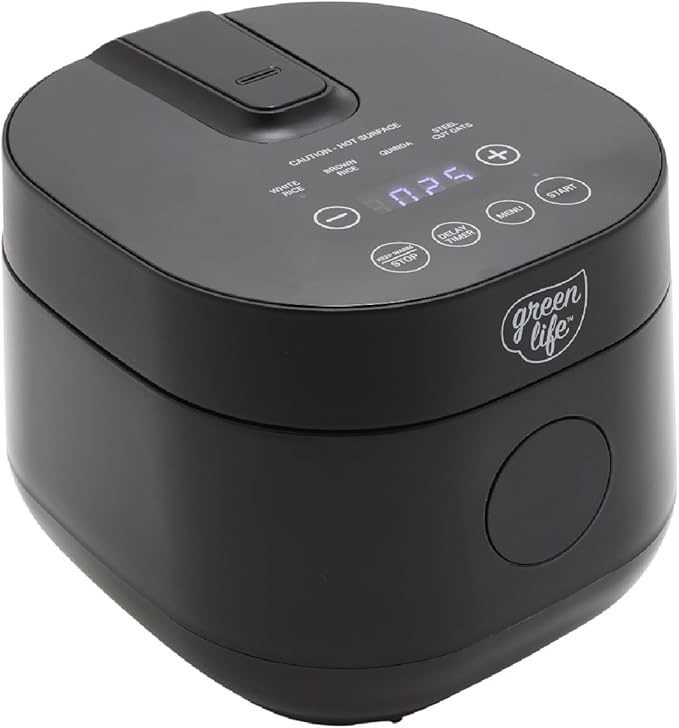 GREENLIFE Rice and Grains Cooker, 1.2L, 2 Cups Uncooked/4 Cooked Rice, PFAS