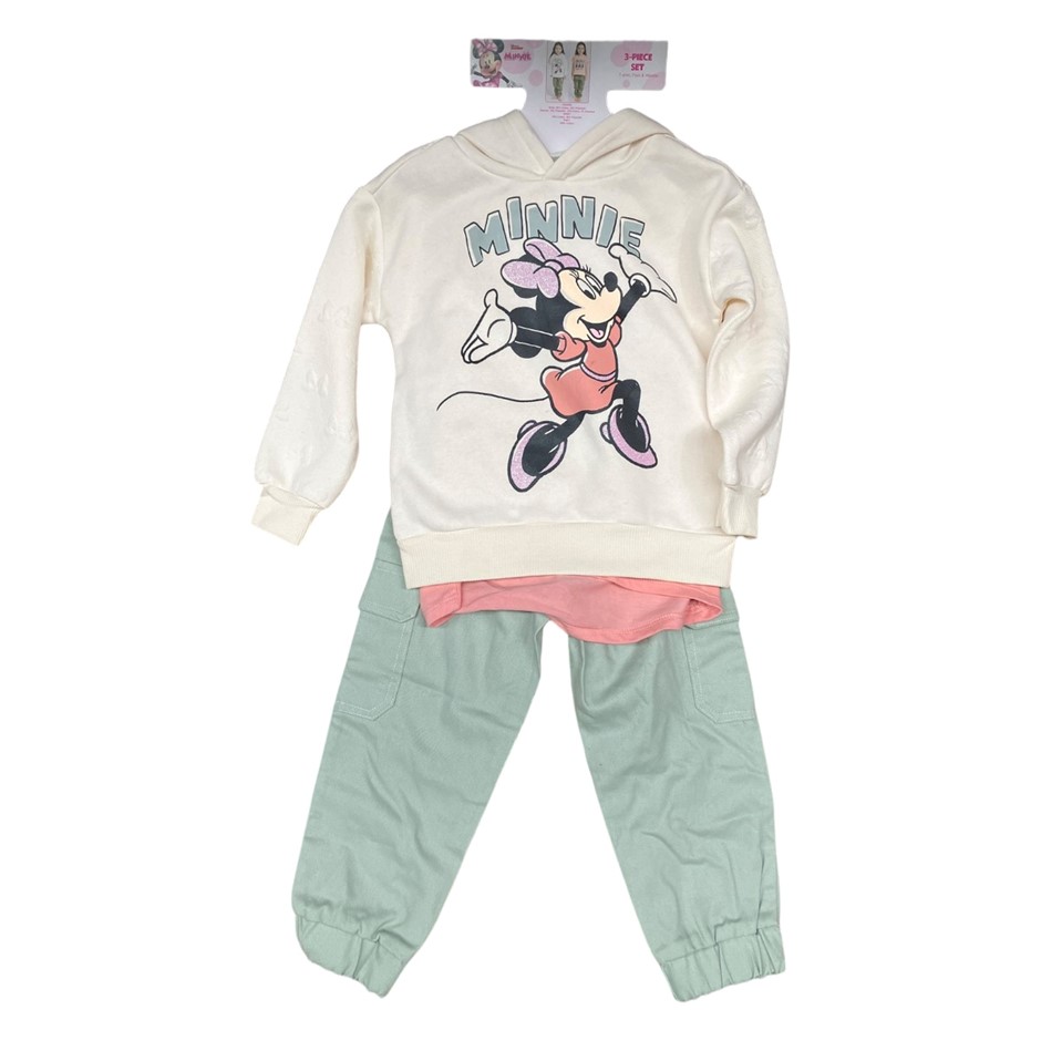 DISNEY 3pc Character Set, Size 5, Minnie, Incl: Tee, Pant & Hoodie.