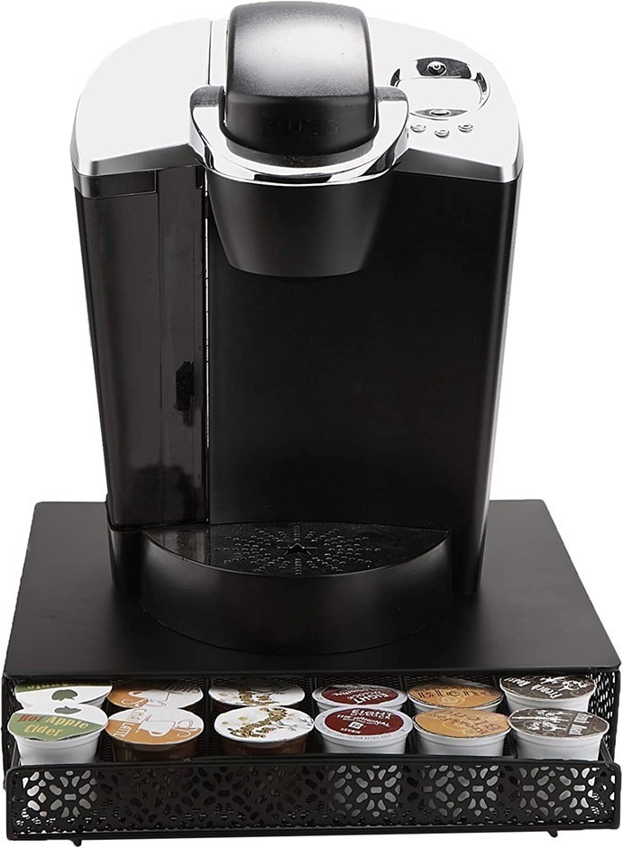 MIND READER Storage Drawer Coffee Pod Holder, 36 Capacity, Black.